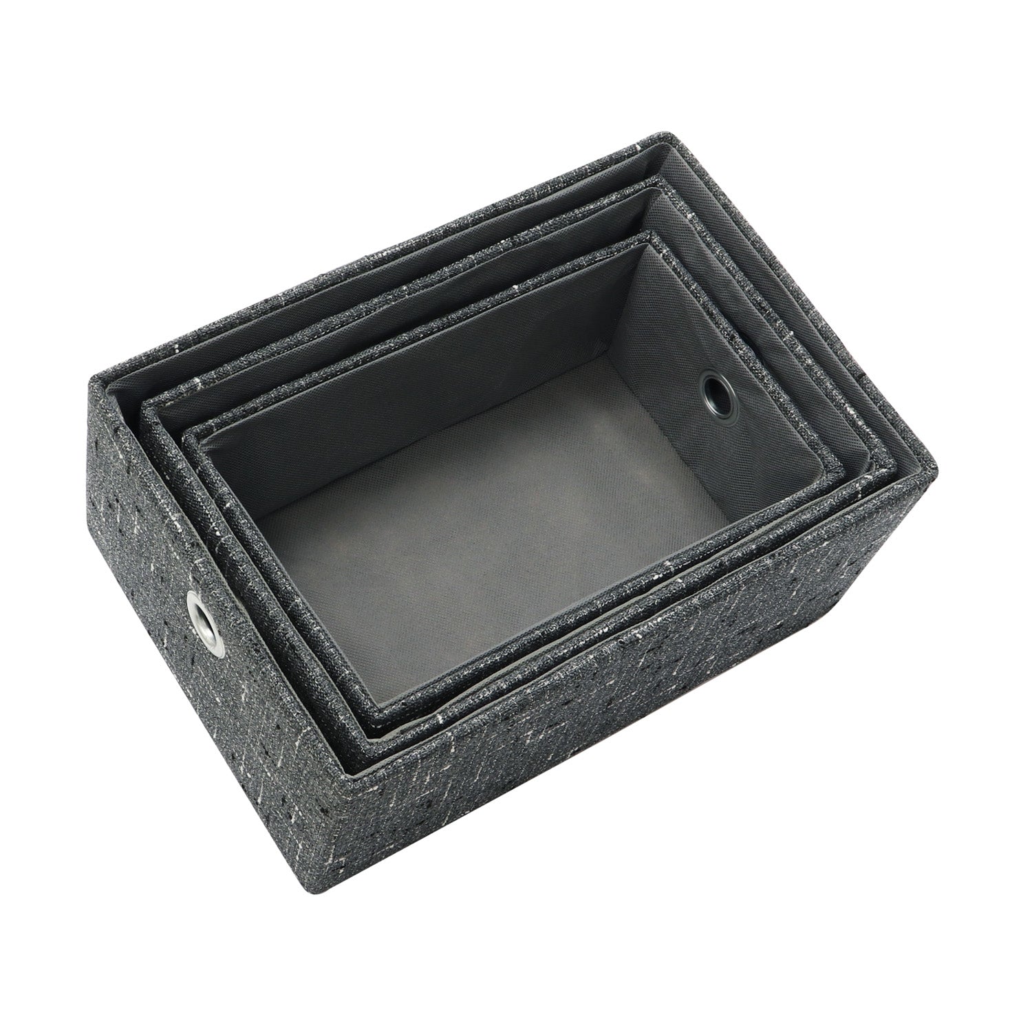Shadow Set of 3 Rectangular Fabric Storage Baskets