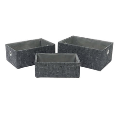 Shadow Set of 3 Rectangular Fabric Storage Baskets