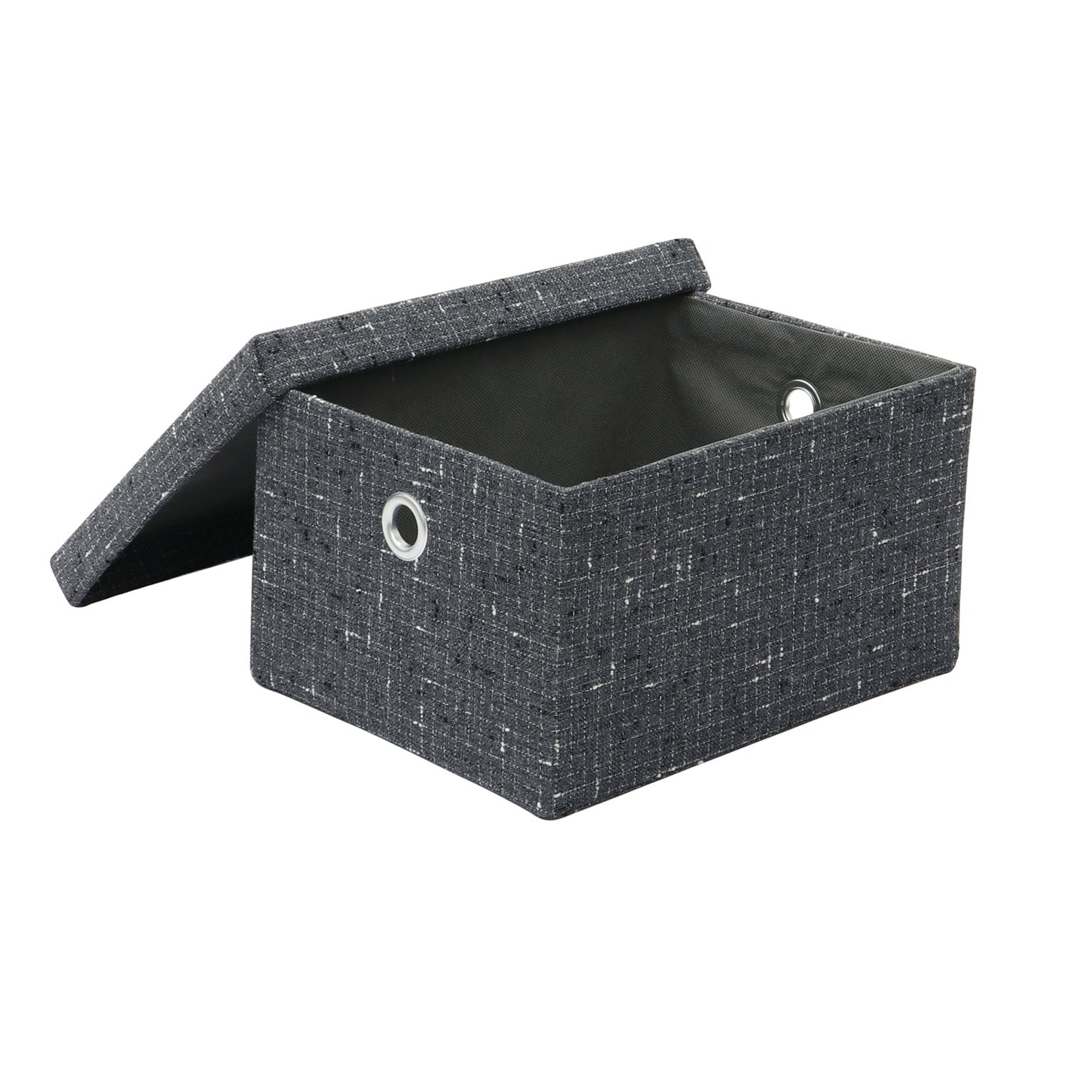 Shadow Set of 3 Rectangular Fabric Storage Boxes with Lids