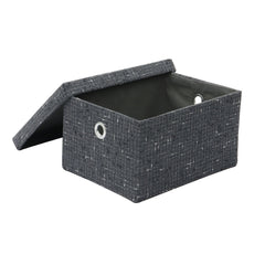 Shadow Set of 3 Rectangular Fabric Storage Boxes with Lids