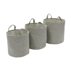 Silva Set of 3 Round Fabric Storage Baskets