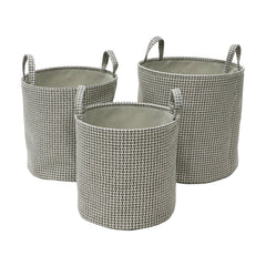 Silva Set of 3 Round Fabric Storage Baskets