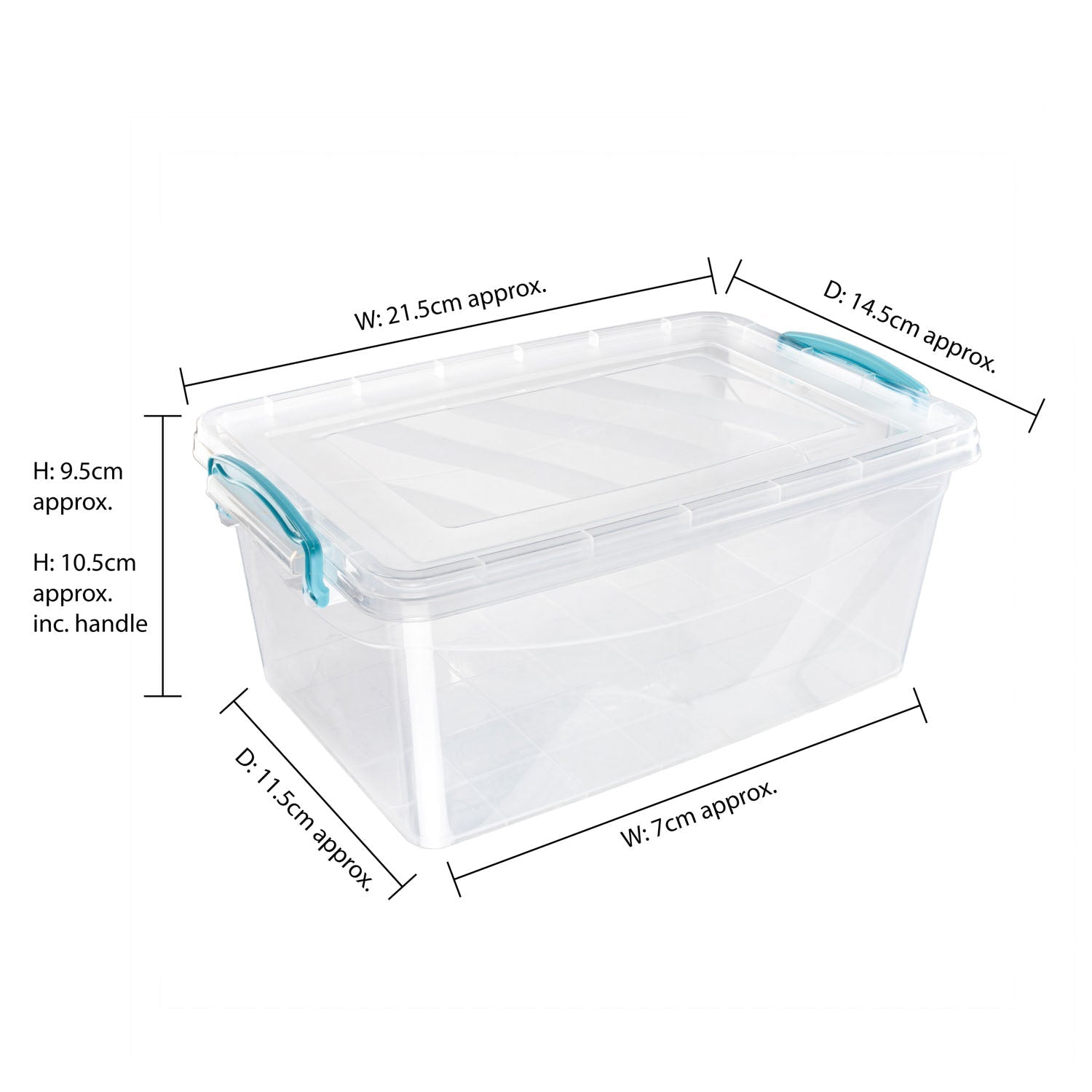 Plastic Clip Set Of 5 Stackable Lidded Storage Box Set