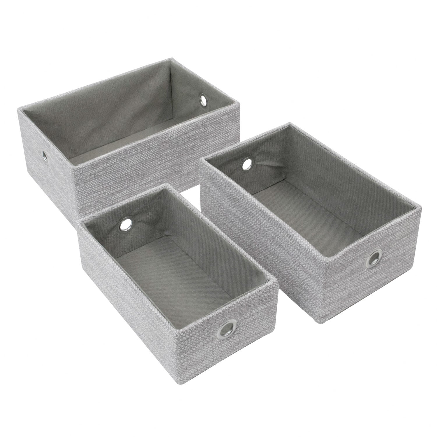 Serena Grey Set of 3 Rectangular Storage Baskets