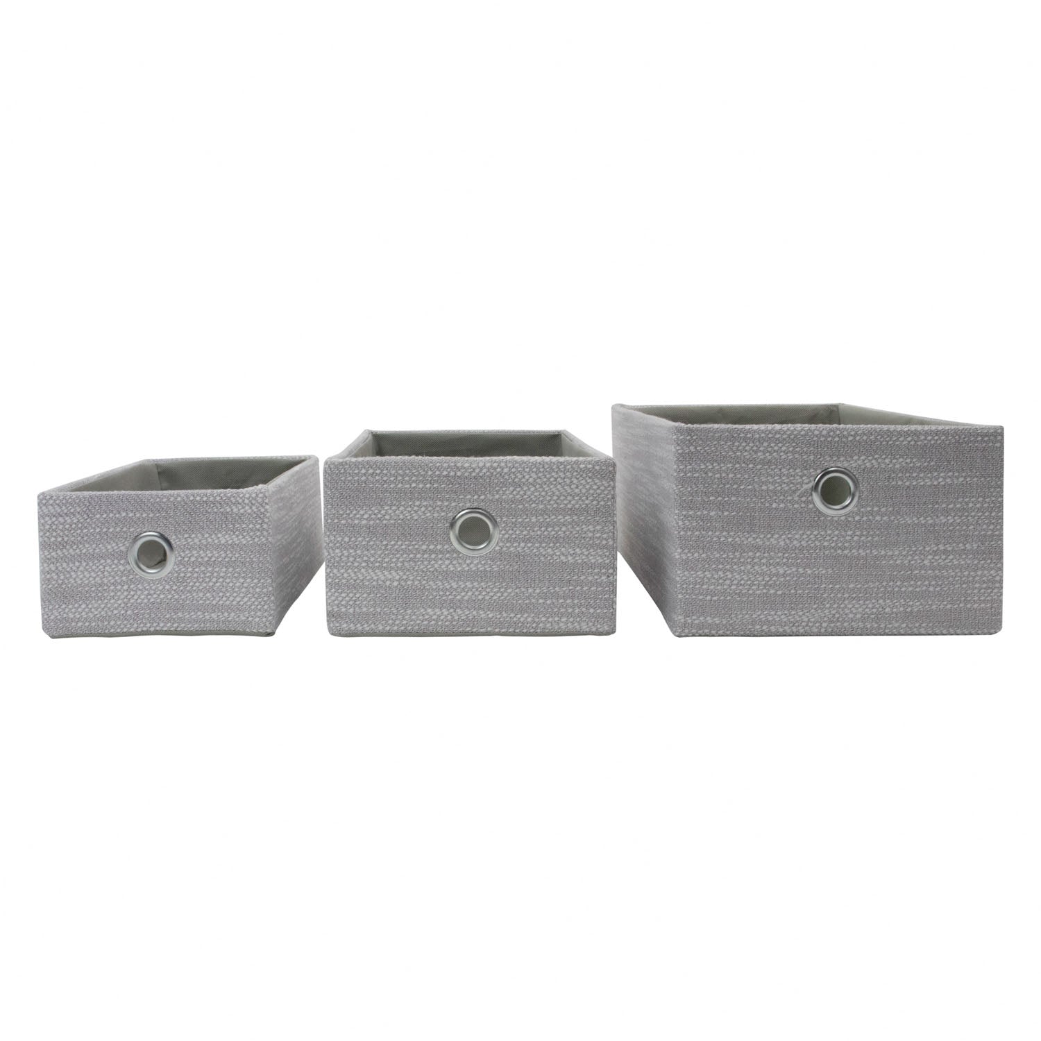 Serena Grey Set of 3 Rectangular Storage Baskets