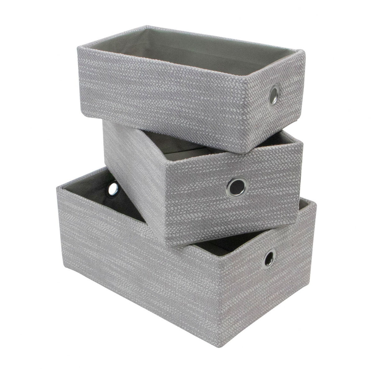 Serena Grey Set of 3 Rectangular Storage Baskets
