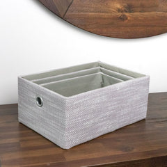 Serena Grey Set of 3 Rectangular Storage Baskets