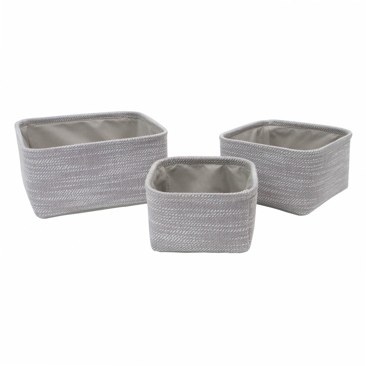 Serena Grey Set of 3 Square Storage Baskets