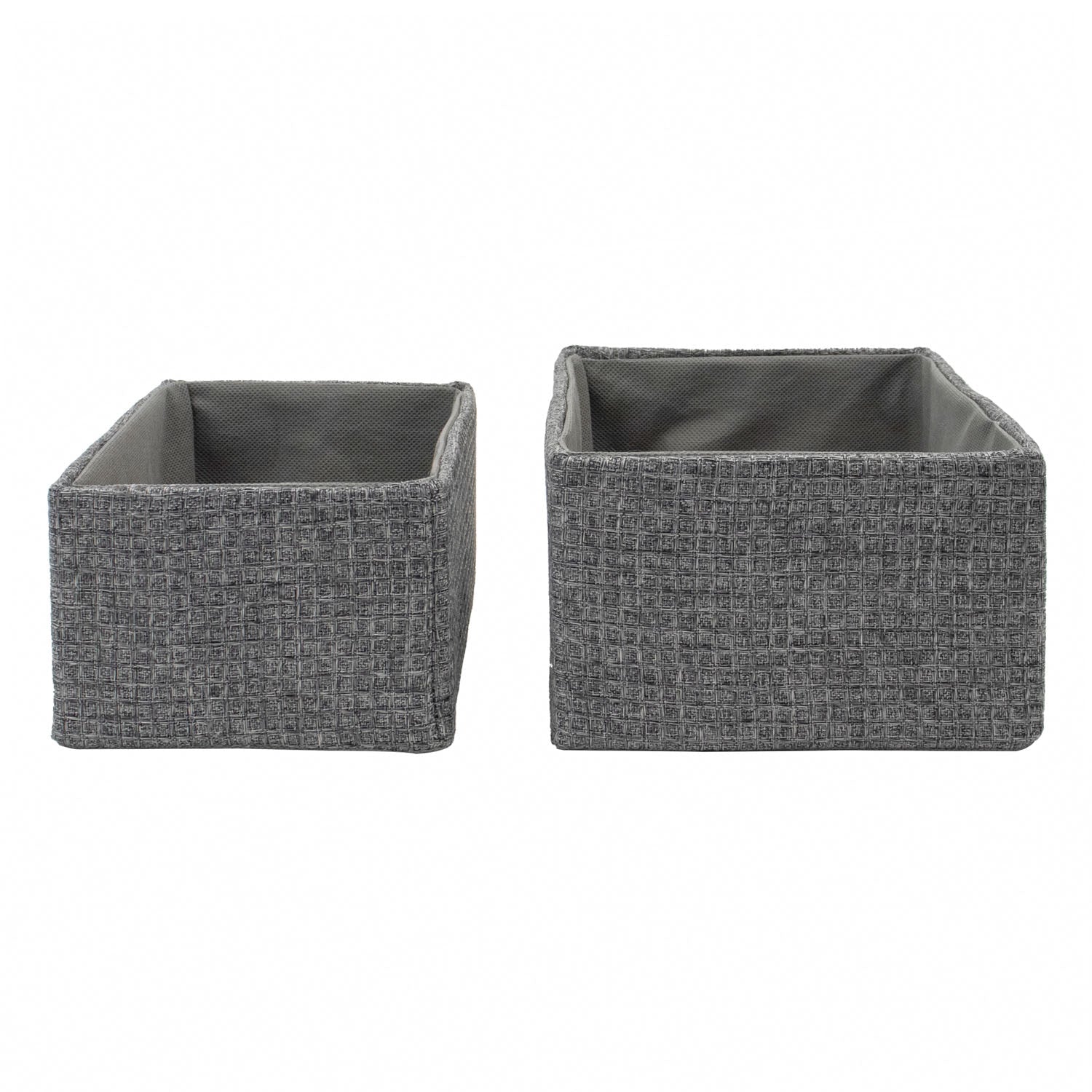 Chroma Set of 2 Rectangular Grey Storage Baskets