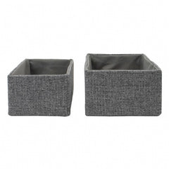 Chroma Set of 2 Rectangular Grey Storage Baskets