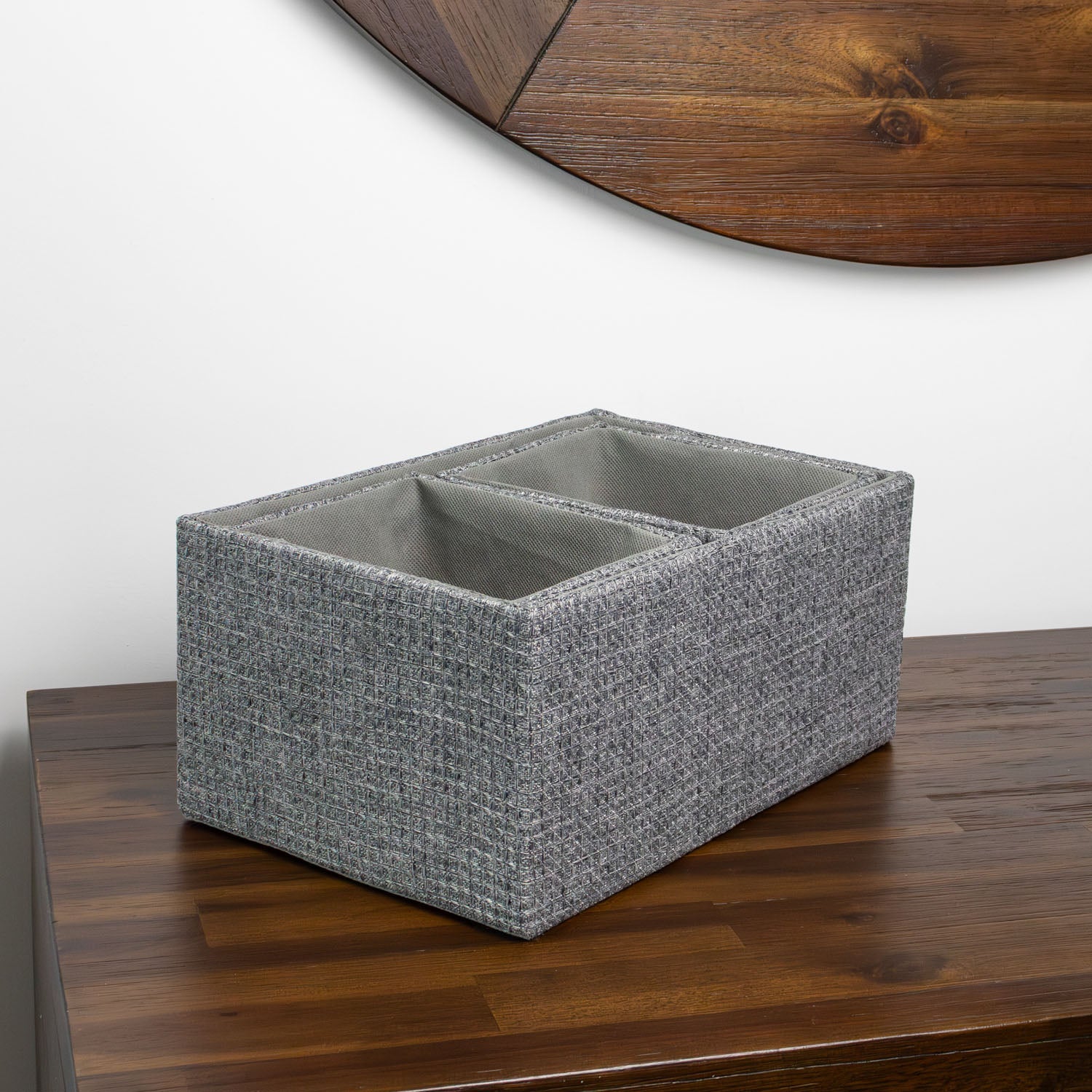 Chroma Set of 3 Grey Rectangular Storage Basket