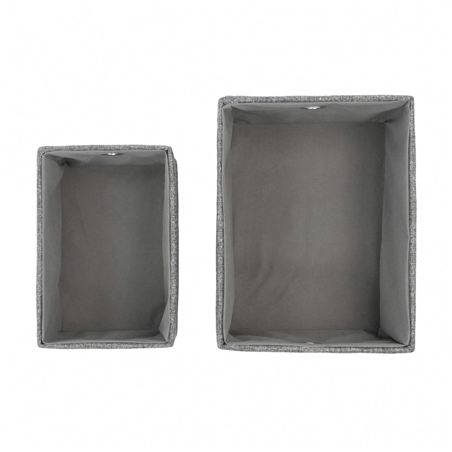 Chroma Set of 2 Rectangular Grey Storage Baskets with Lids