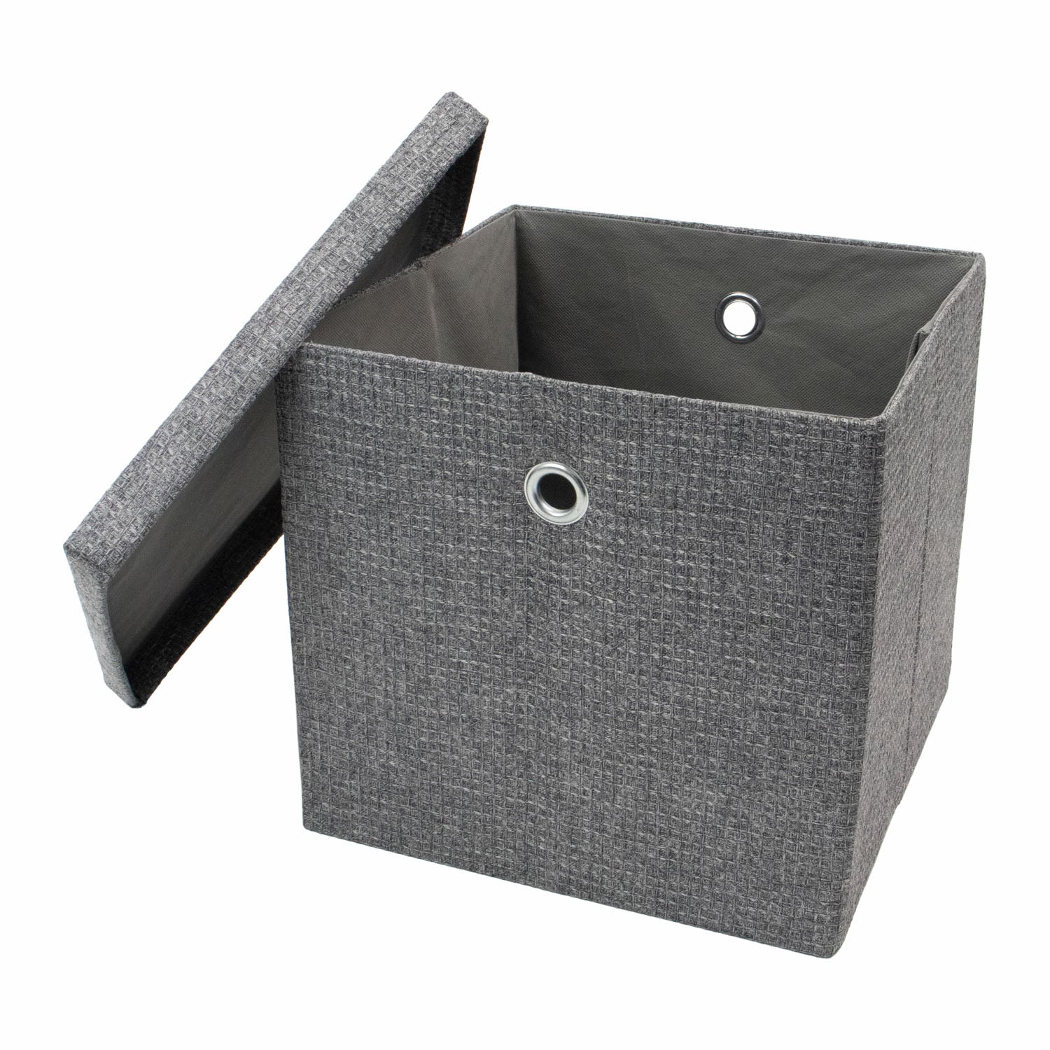 Chroma Foldable Grey Cube Organiser Box with Lid