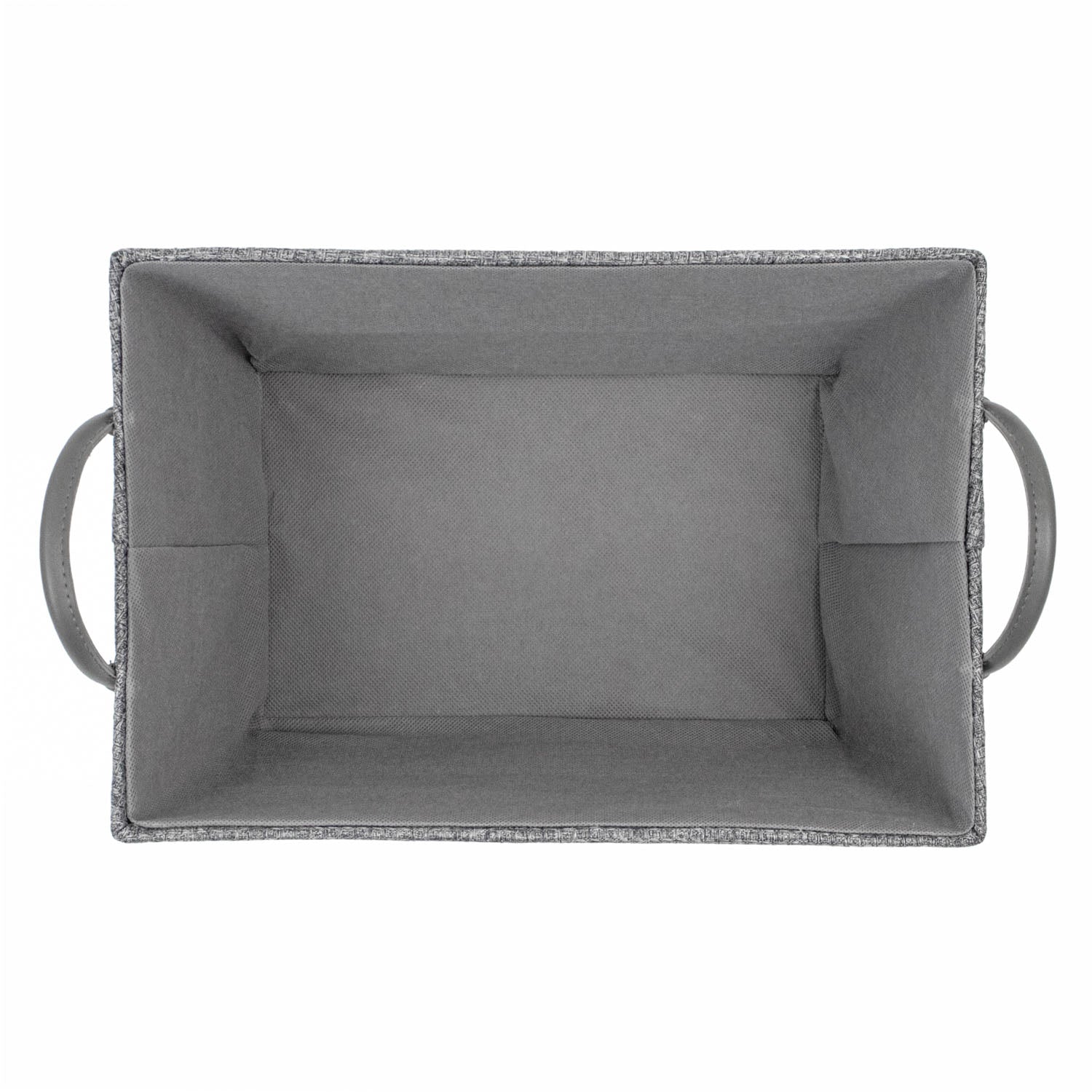 Chroma Rectangular Grey Storage Basket with Handles