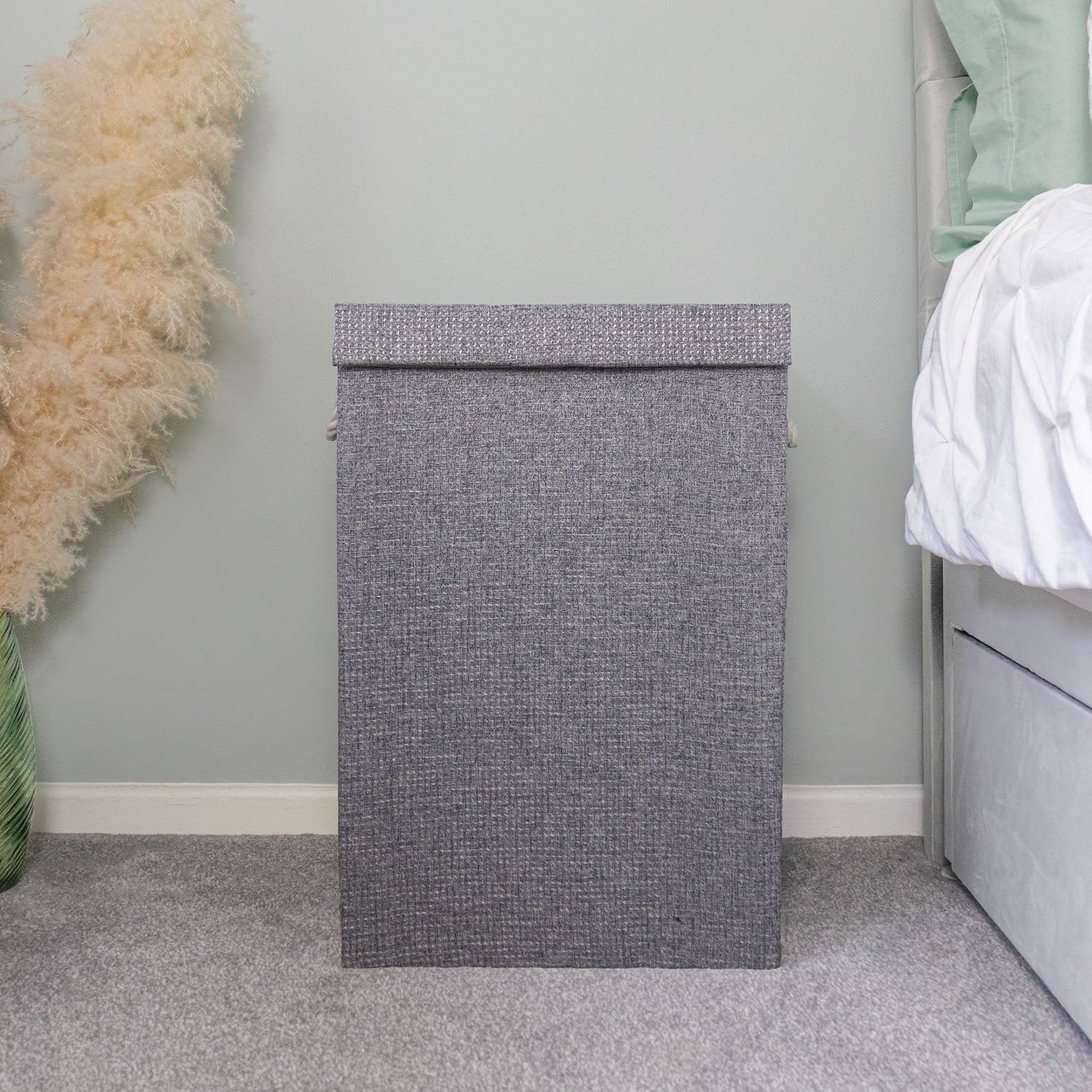 Chroma Foldable Laundry Hamper Grey with Lid