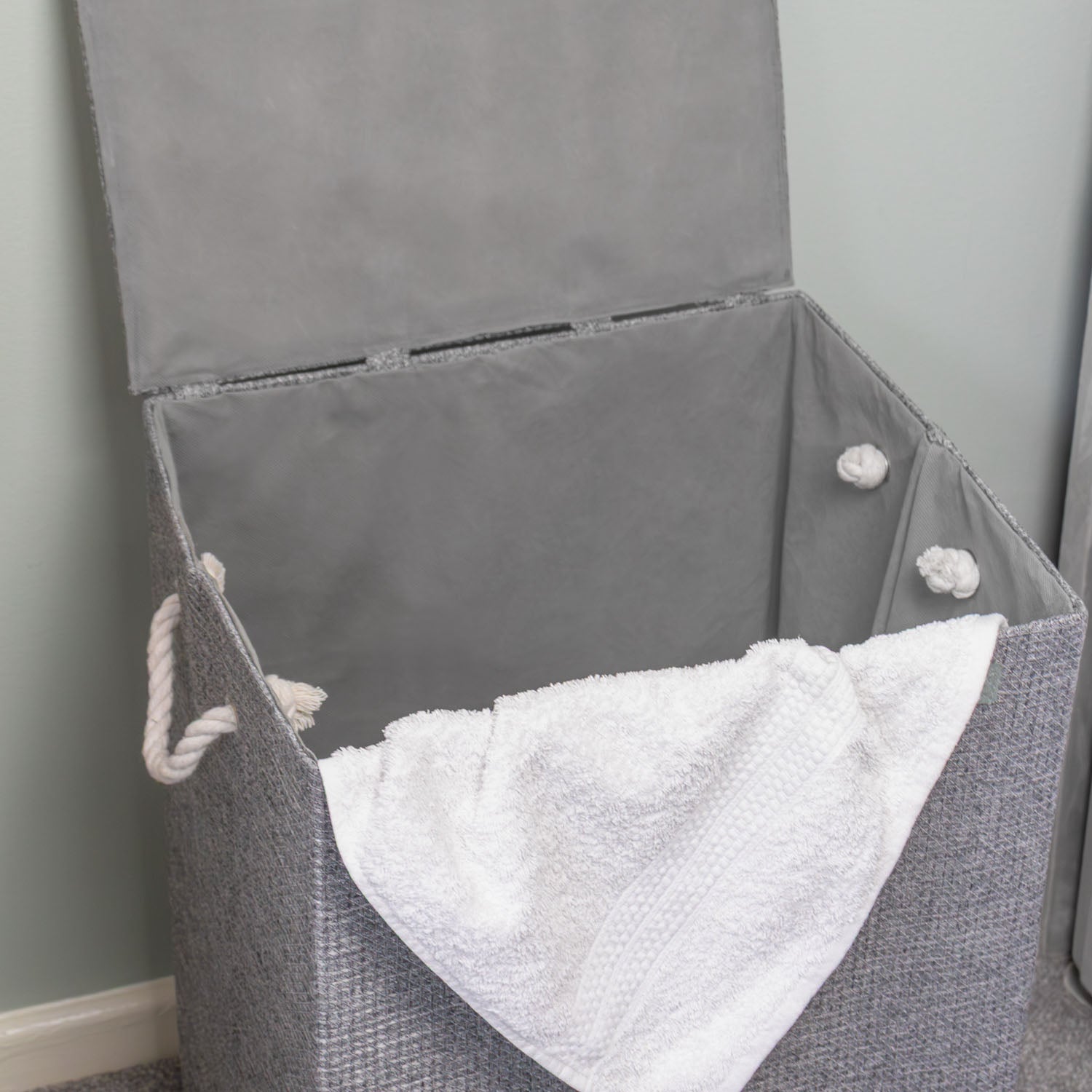 Chroma Foldable Laundry Hamper Grey with Lid