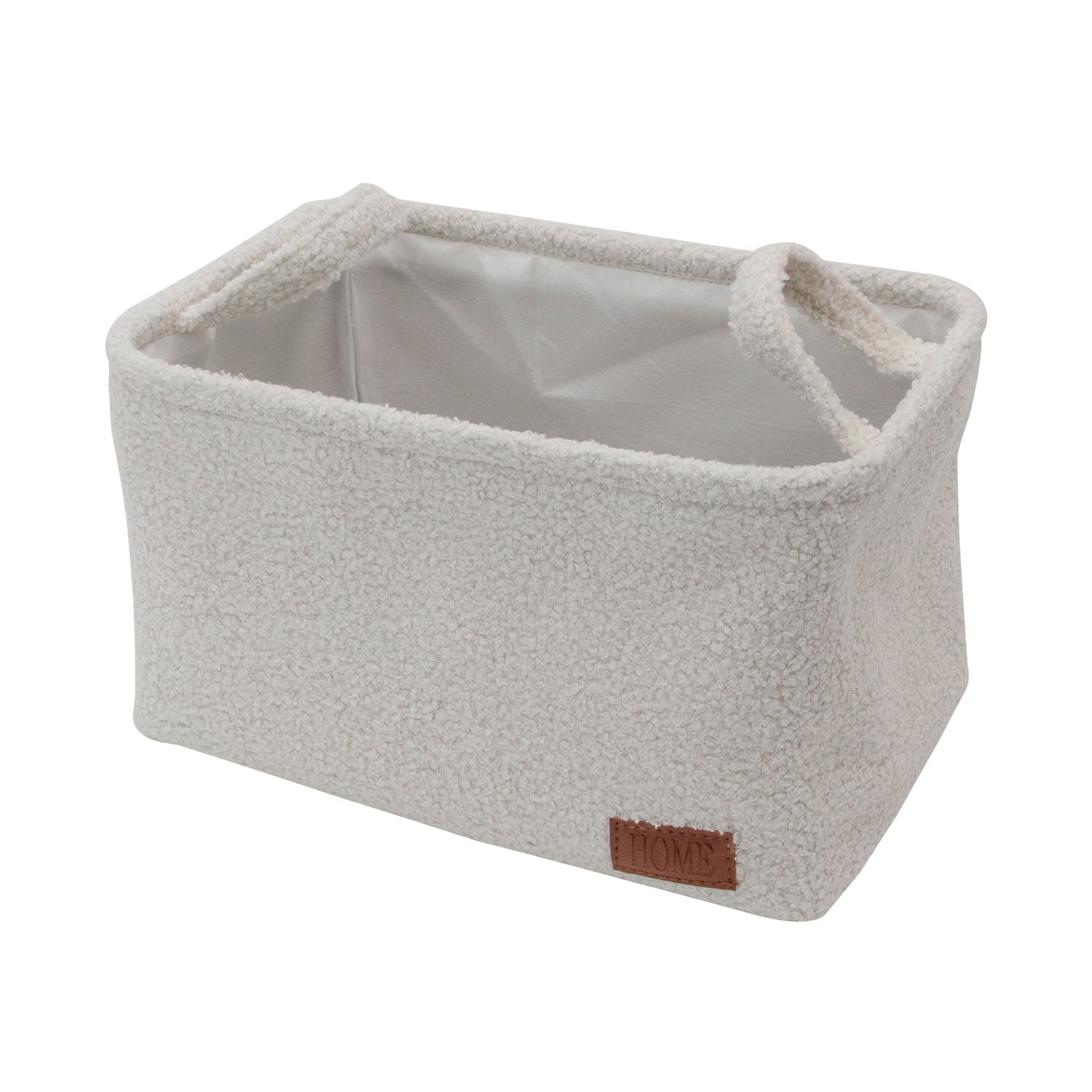 Shiro Boucle Fabric Rectangular Basket with Handles