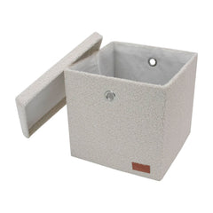 Shiro Boucle Fabric Cube Foldable Box with Lid