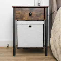 Shiro Boucle Fabric Cube Foldable Box with Lid