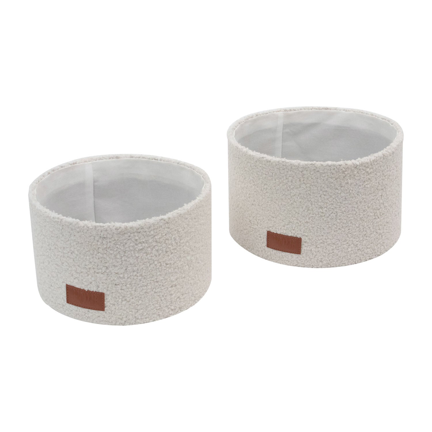Shiro Set of 2 Boucle Fabric Round Baskets