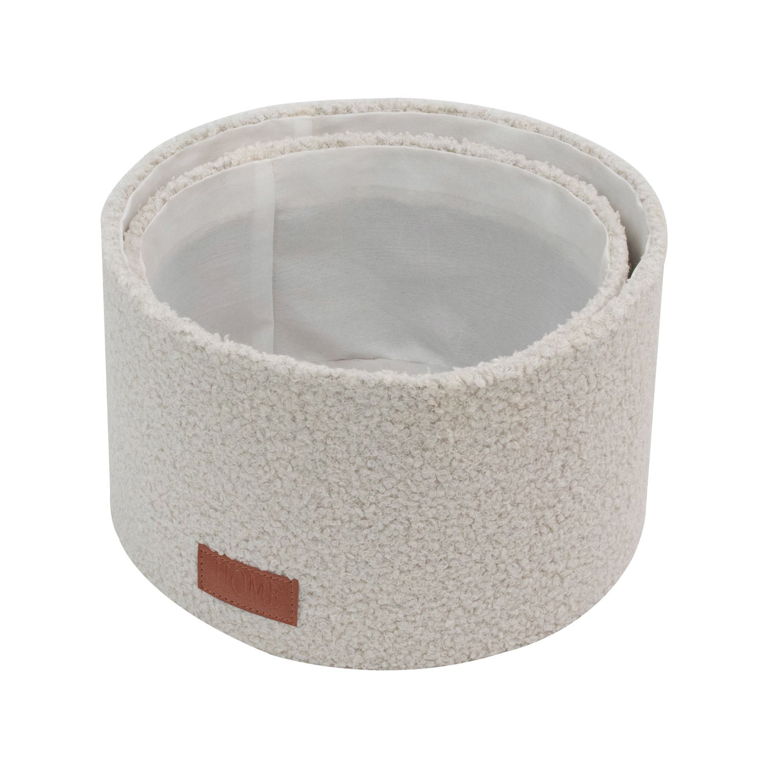 Shiro Set of 2 Boucle Fabric Round Baskets