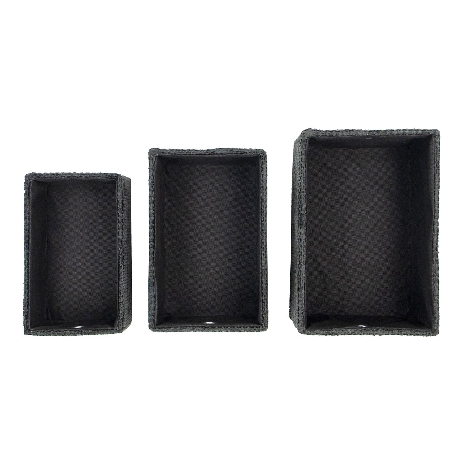 Metro Black Set of 3 Rectangular Storage Baskets