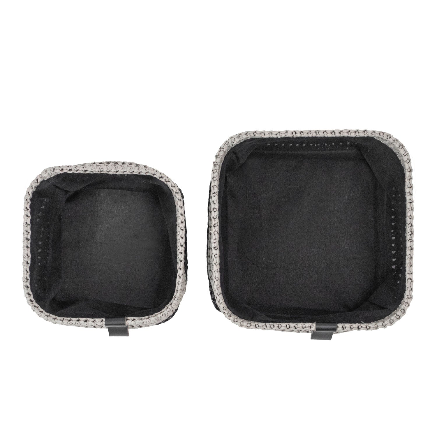 Kenzi Light Grey Set of 2 Square Storage Baskets