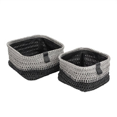Kenzi Light Grey Set of 2 Square Storage Baskets