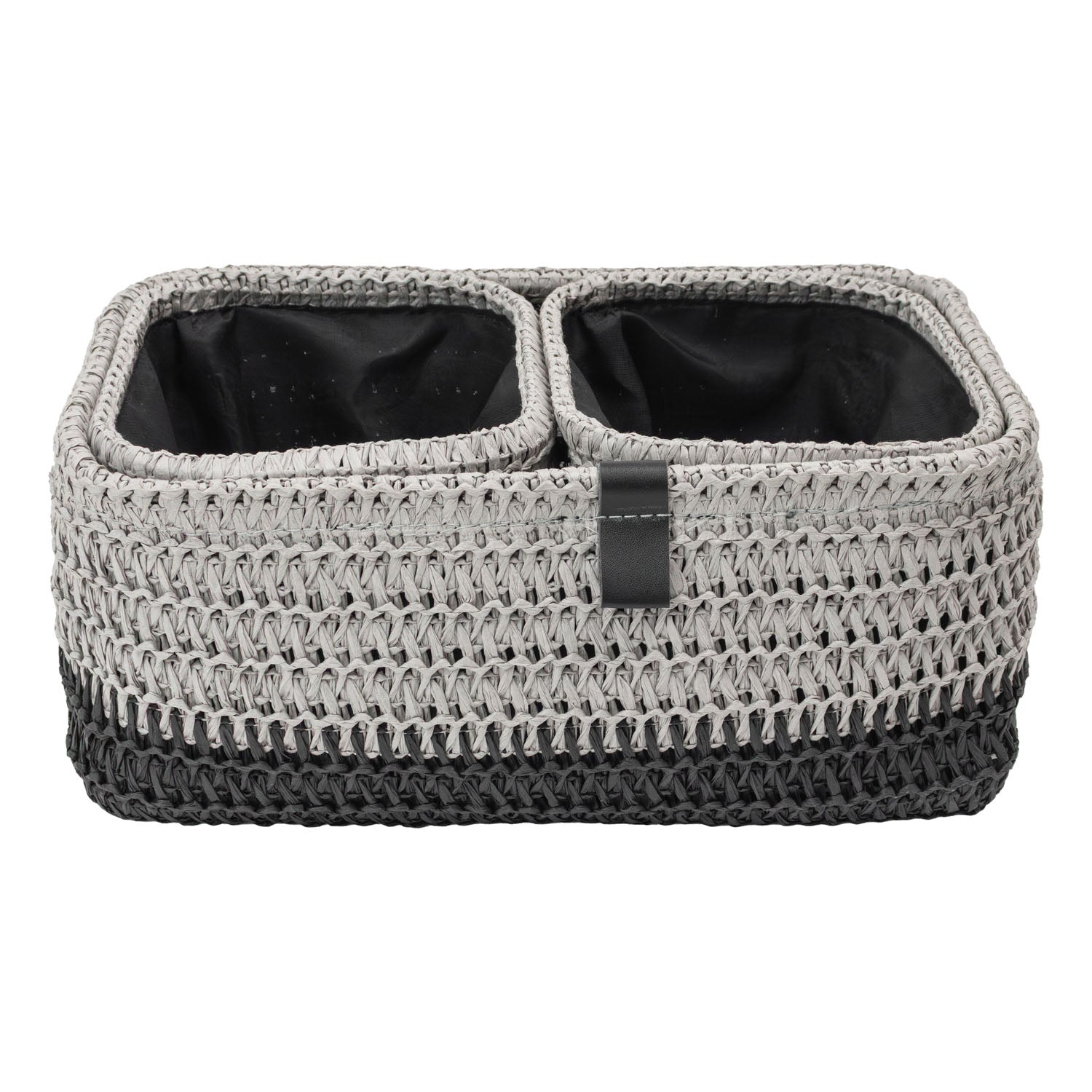 Kenzi Light Grey Set of 3 Rectangular Storage Baskets