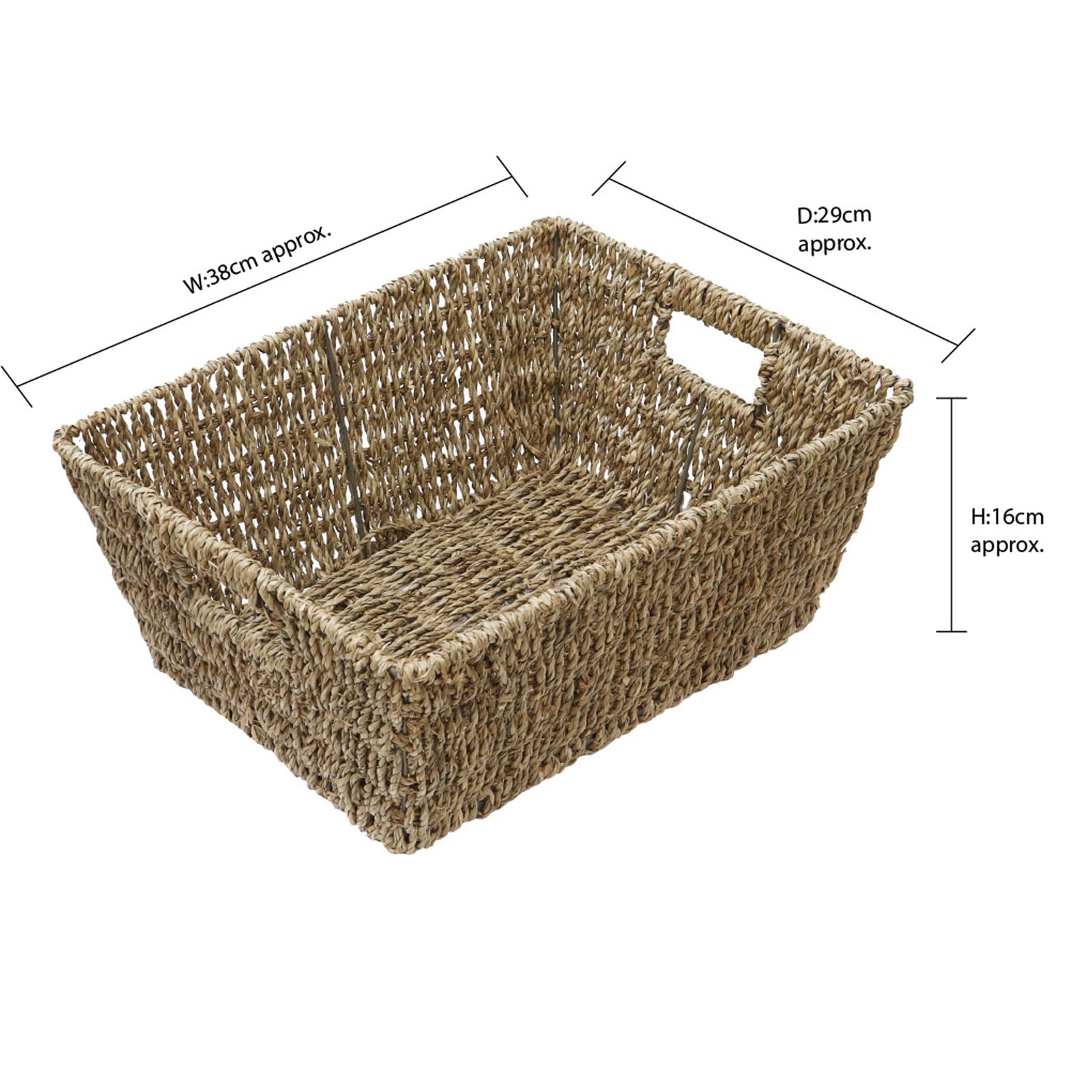 Set of 3 Seagrass Rectangular Storage Basket