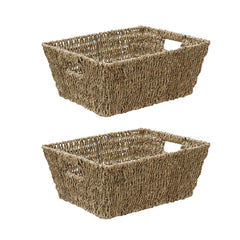 Set of 2 Seagrass Rectangular Storage Basket
