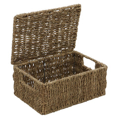 Seagrass Set of 4 Rectangular Lidded Storage Baskets