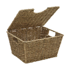 Seagrass Set of 3 Rectangular Storage Baskets (2 With Lids)