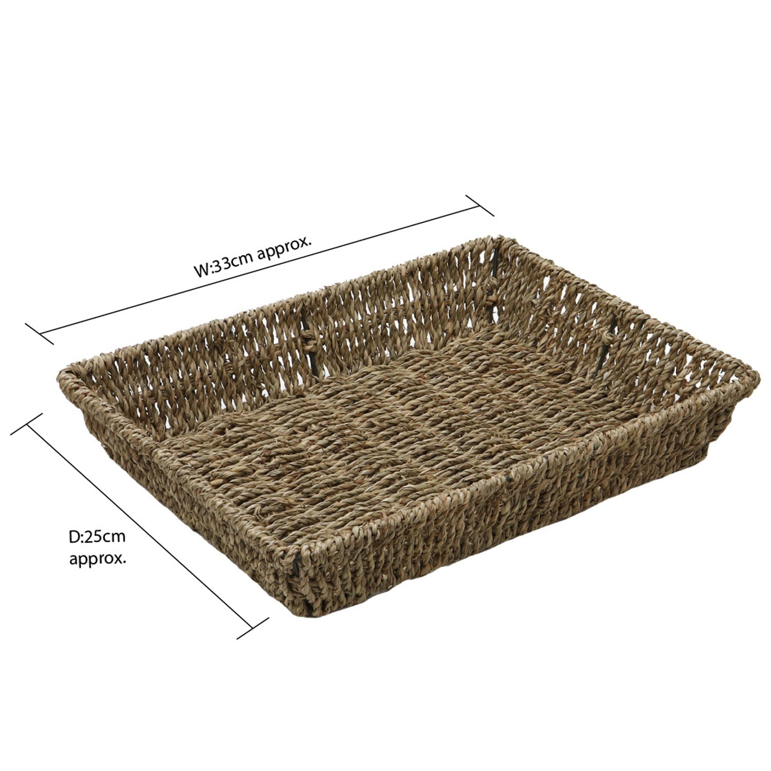 Set of 2 Seagrass Rectangular Storage Tray