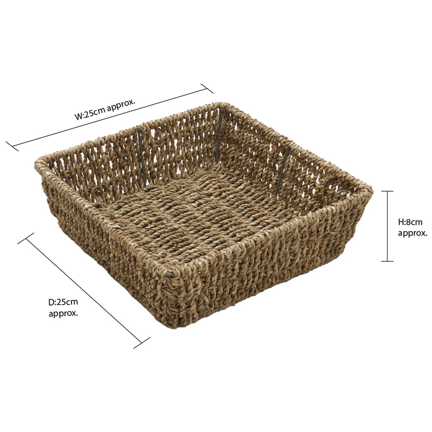 Set of 2 Seagrass Square Storage Tray