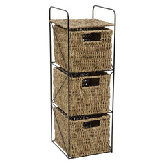 Seagrass 3 Drawer Storage Tower