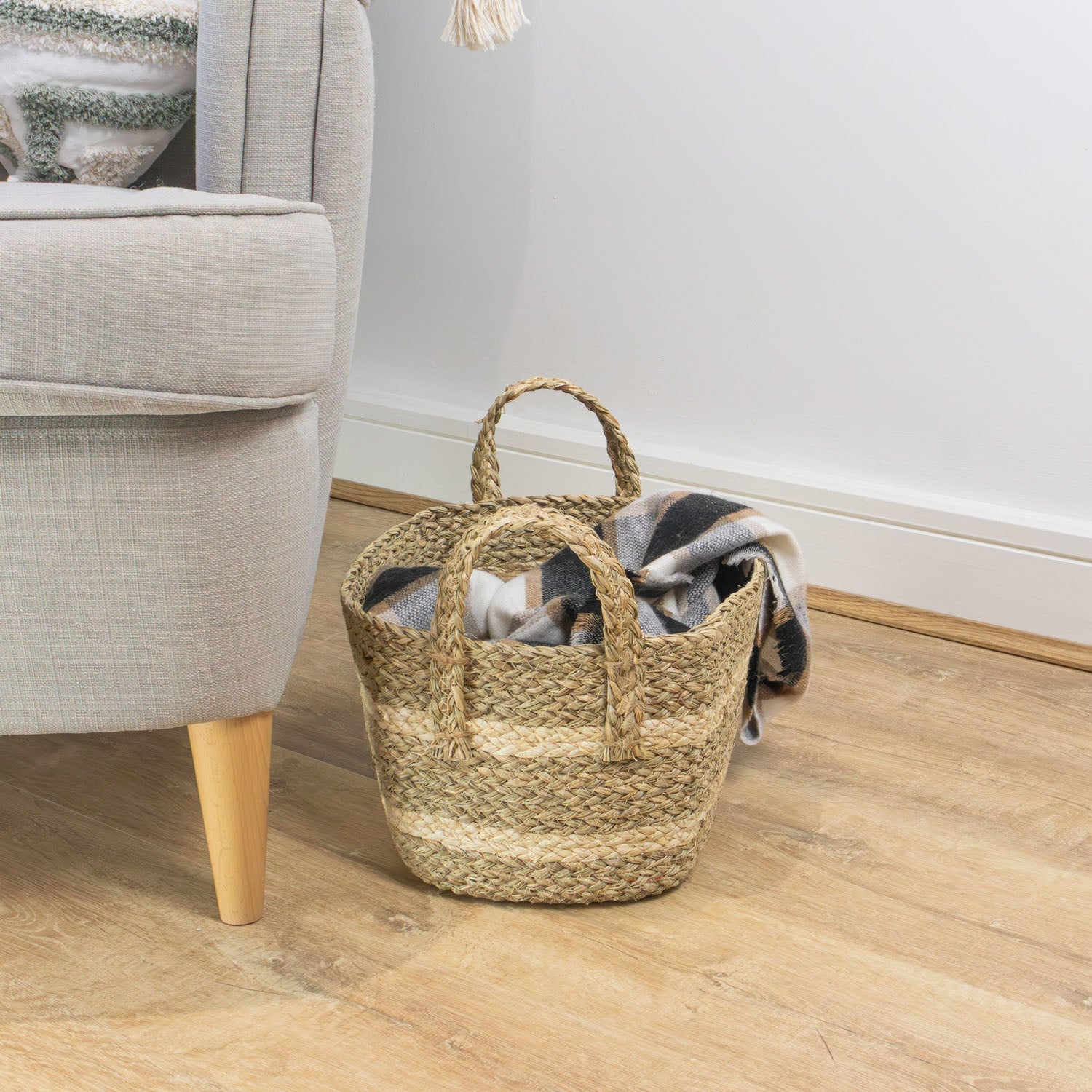 Palma Natural Large Rectangular Storage Basket