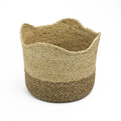 Palma Natural Round Scalloped Storage Basket