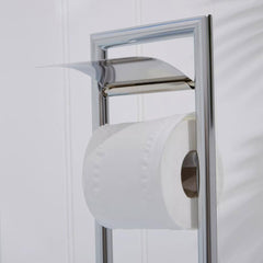 Chrome Toilet Brush And Roll Large Holder