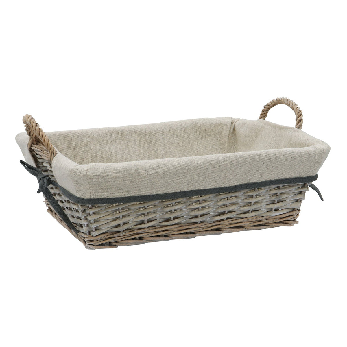 Arianna Antique Wash Rectangular Willow Storage Basket