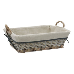 Arianna Antique Wash Rectangular Willow Storage Basket