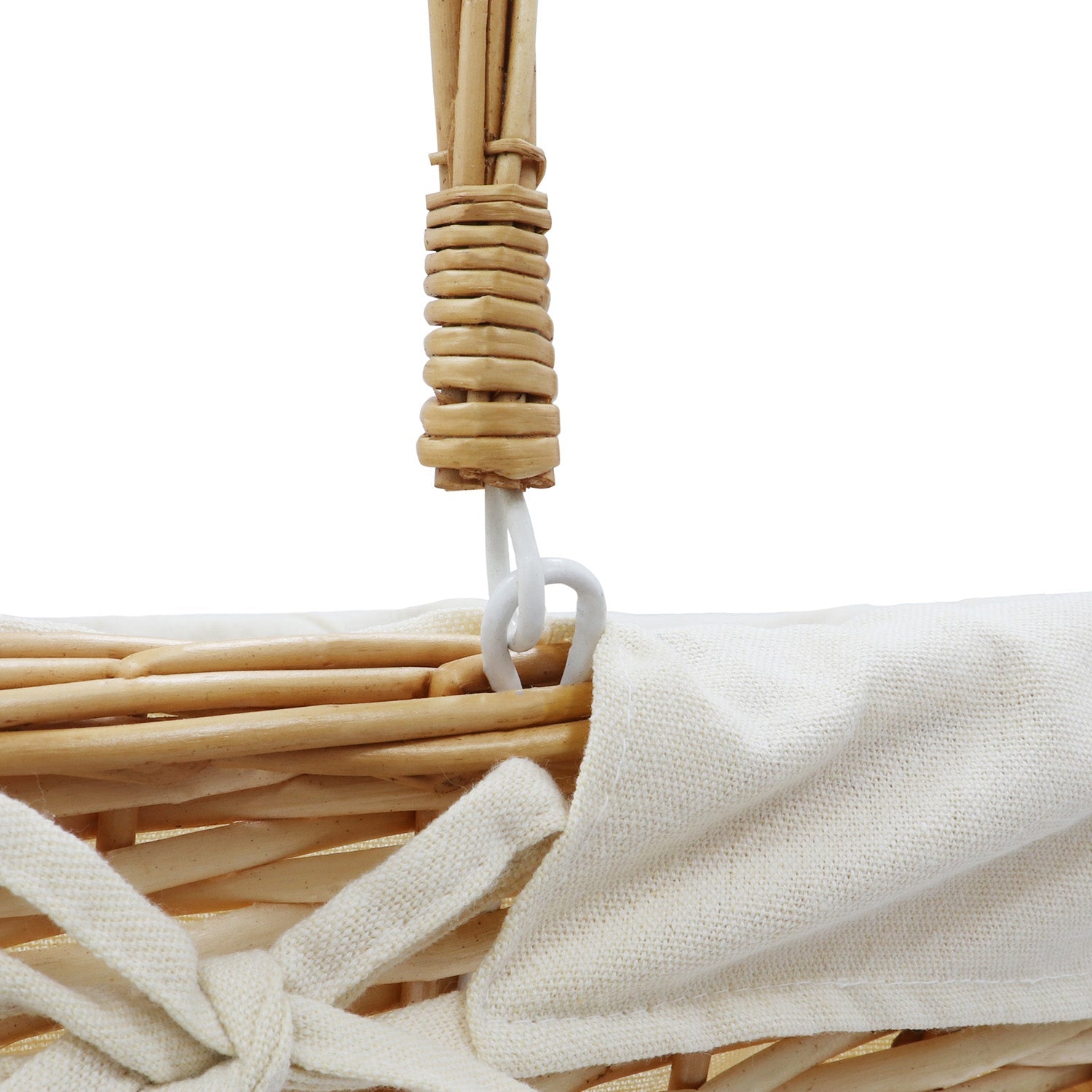 Acacia Honey Rectangular Willow Shopping Basket - Large