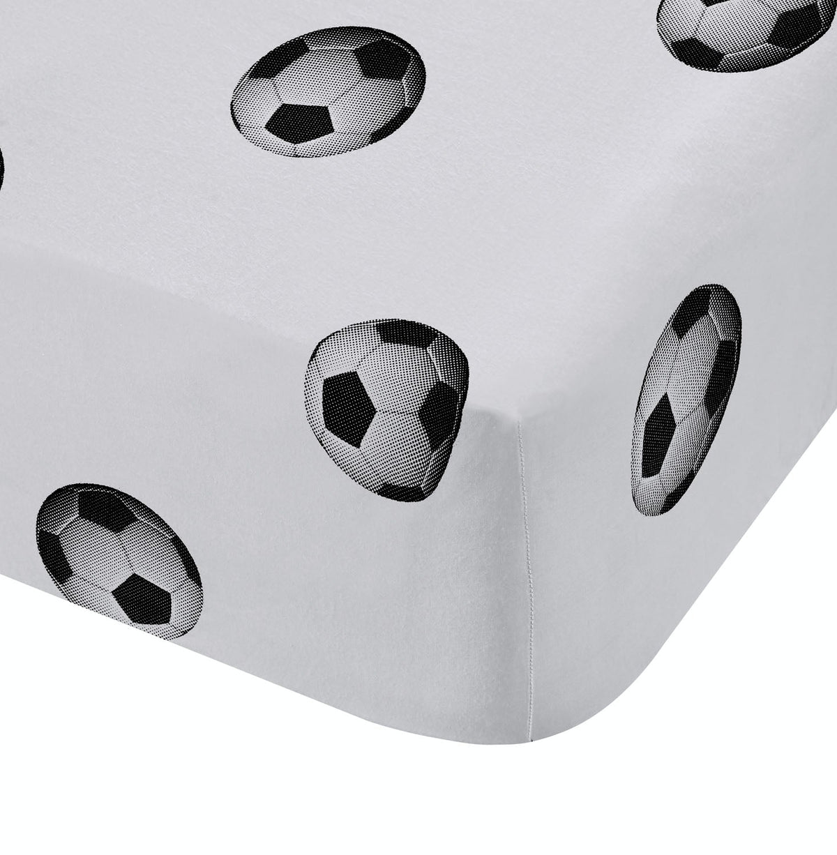 Catherine Lansfield Black And White Football Fitted Sheet