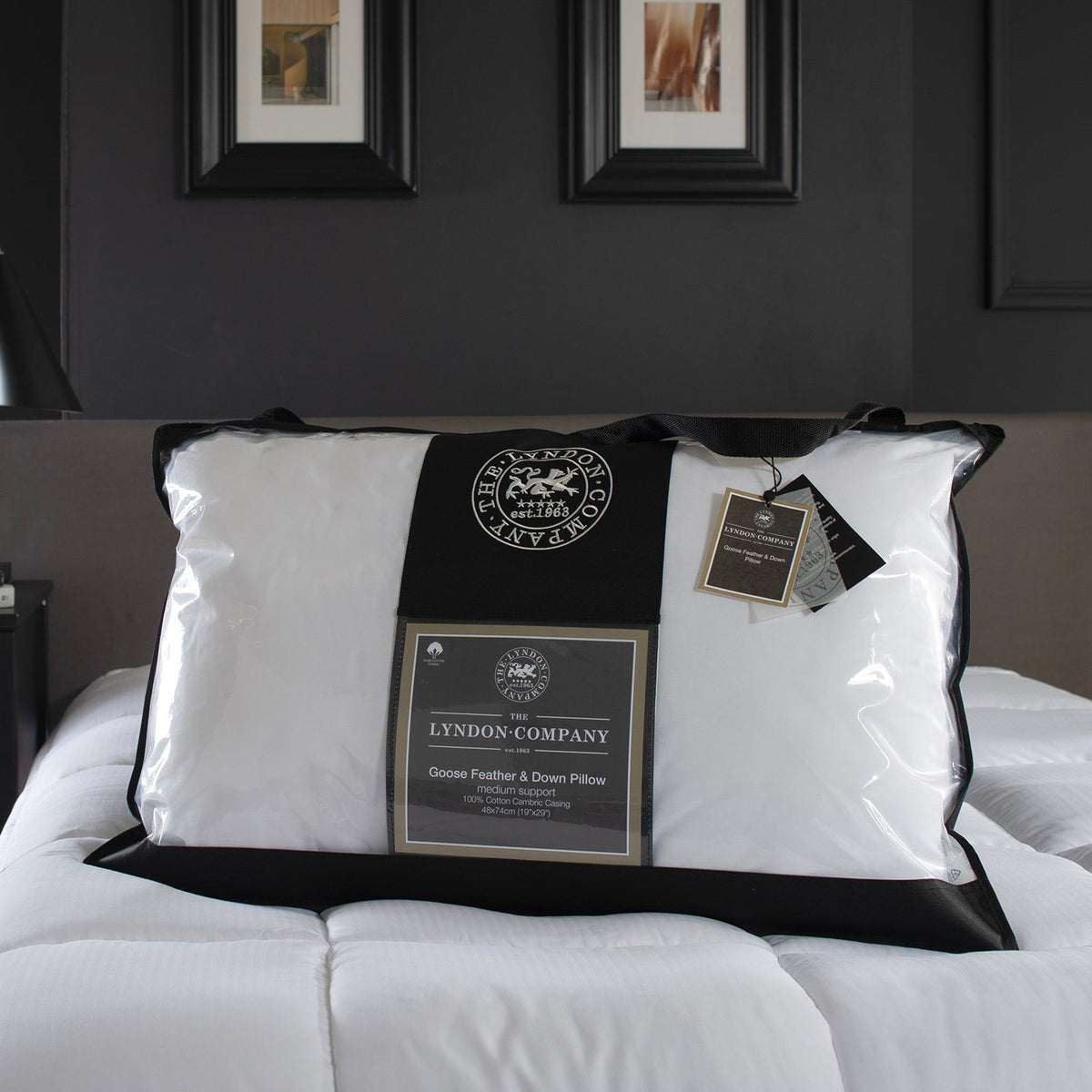 The Lyndon Company Luxe Goose Feather and Down Pillow - Medium Support