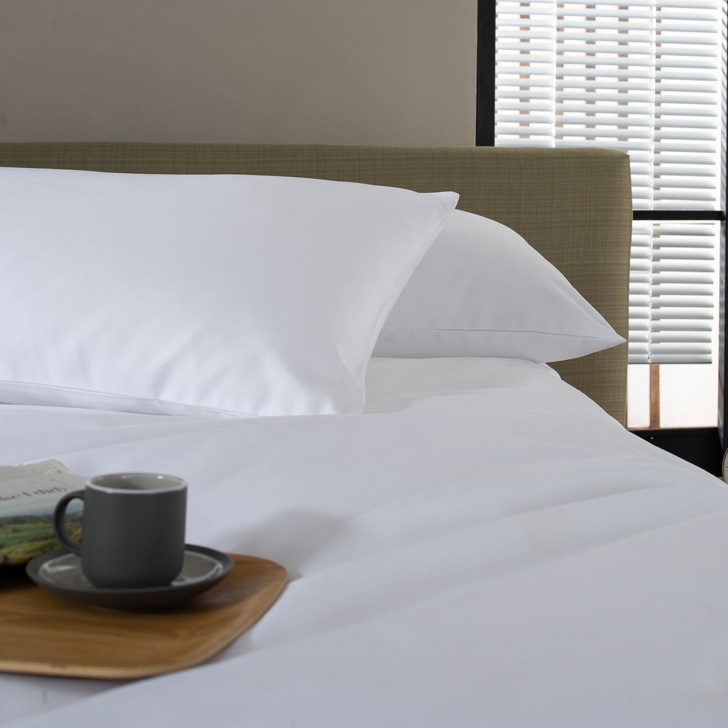 The Lyndon Company Peninsula White Cotton Sateen 1000TC Housewife Pillowcase (Single)