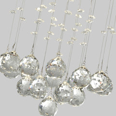 3 Light Chrome Ceiling Flush Light With Acrylic Drops