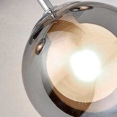 3 Light Chrome Ceiling Light With Smokey Glass Shade