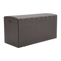 Brown Textured 375L Rattan Garden Box