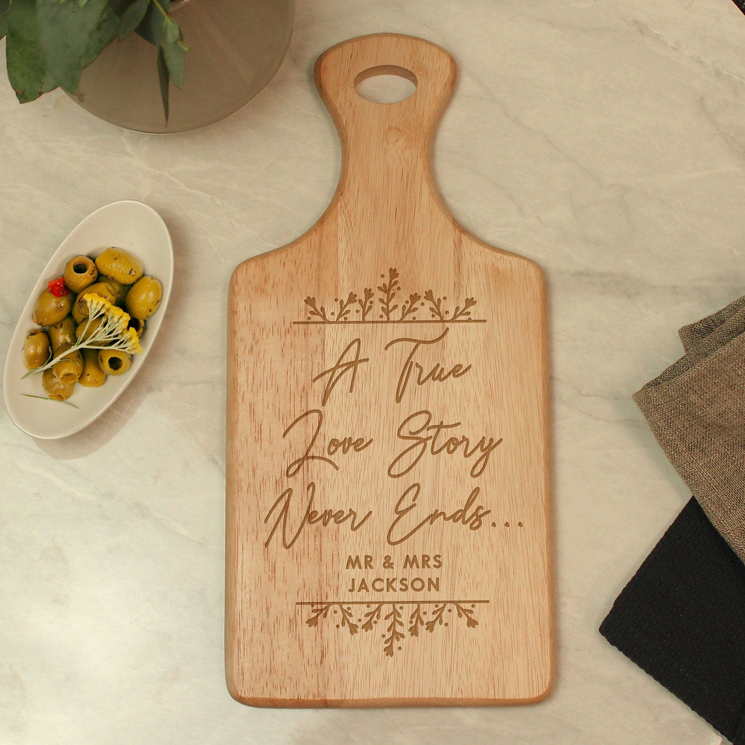 Personalised Love Story Chopping Board