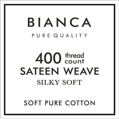 Bianca Natural 400TC 100% Cotton Sateen Houswife Pillowcase Pair